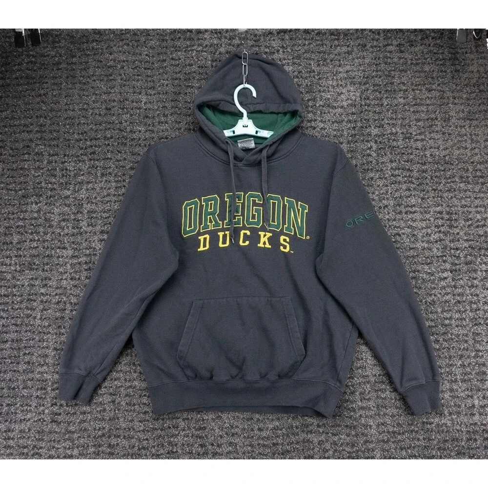 Oregon Ducks Hoodie Mens Large Gray Sweatshirt Embroidered Stadium Athletics - Picture 1 of 11